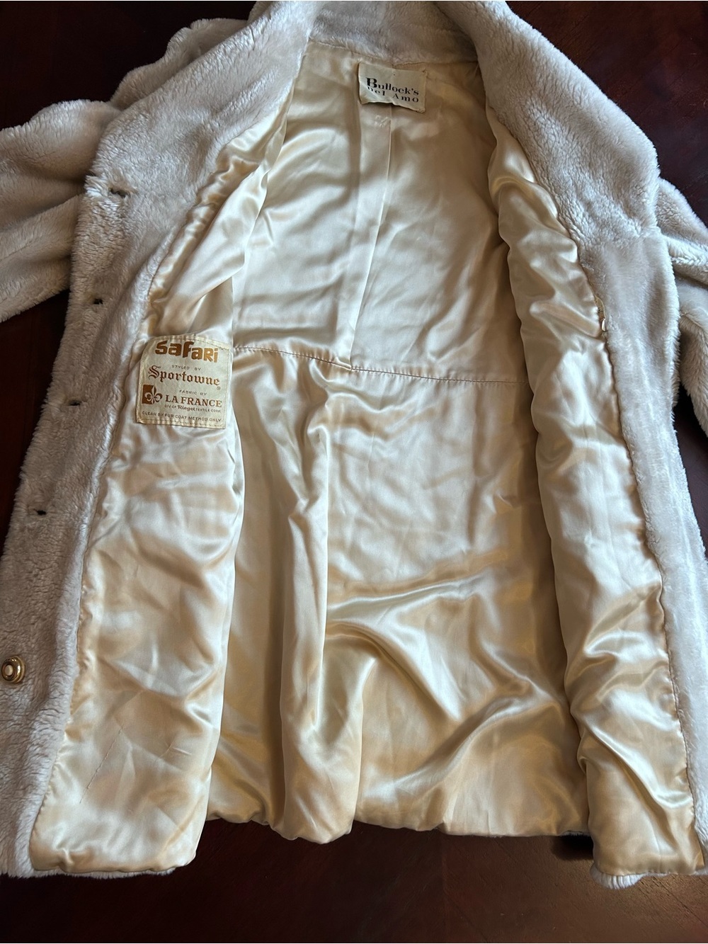 Authentic 1970s Vintage Sportowne Faux Fur Coat Bullock's Del Amo size M - Picture 9 of 12